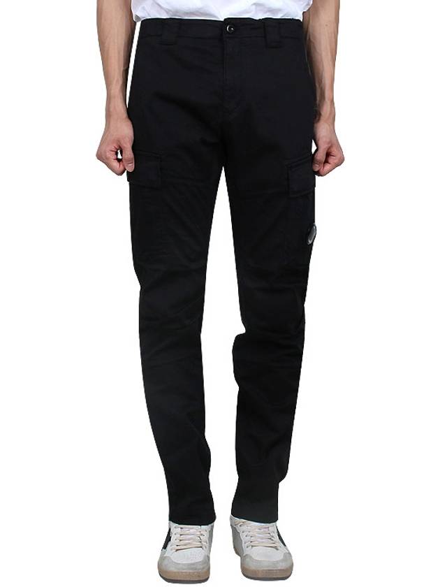 Stretch Sateen Ergonomic Lens Cargo Straight Pants Black - CP COMPANY - BALAAN 3