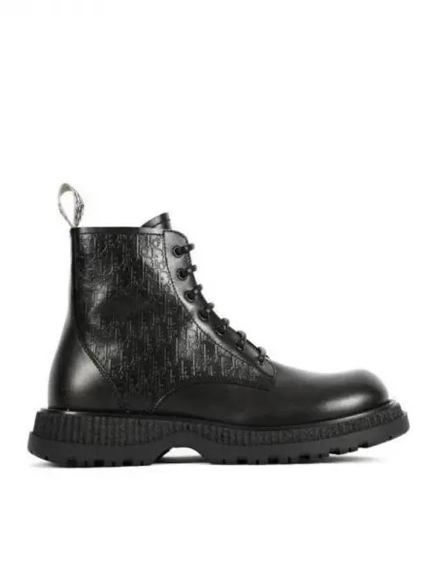 Dior oblique detail leather lace up boots - DIOR - BALAAN 1