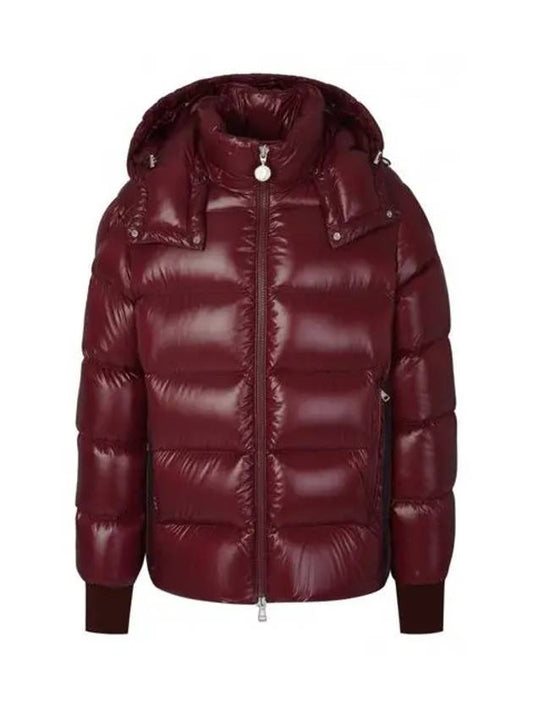 Men's Lunetiere Zipper Pocket Short Padded Burgundy Red - MONCLER - BALAAN.