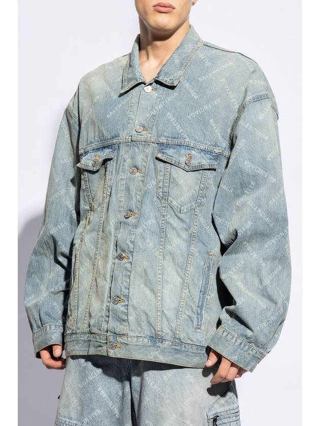 Logo Print Denim Jacket Blue - BALENCIAGA - BALAAN 3