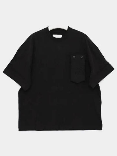 Patch Pocket Cotton Short Sleeve T-shirt Black - JIL SANDER - BALAAN 2