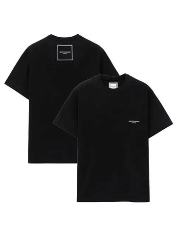 Square Patch Logo Short-Sleeve T-Shirt Black - WOOYOUNGMI - BALAAN 1