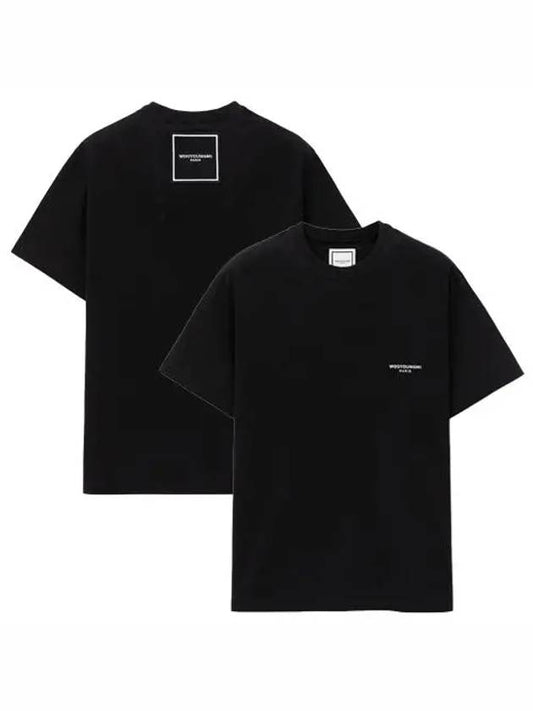 Square Patch Logo Short-Sleeve T-Shirt Black - WOOYOUNGMI - BALAAN 1