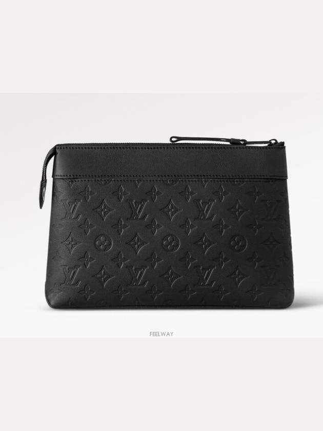 Pochette Voyage Souple Monogram Leather Pouch Bag Black - LOUIS VUITTON - BALAAN 3