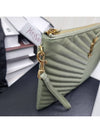 Monogram Matelasse Clutch Khaki - SAINT LAURENT - BALAAN 4