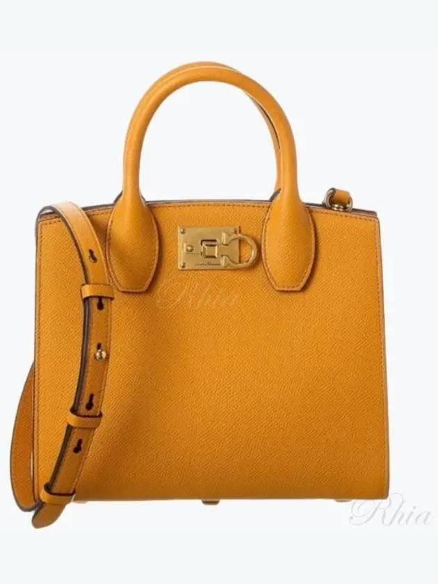 Gancini Studio Box Tote Bag Orange - SALVATORE FERRAGAMO - BALAAN 2