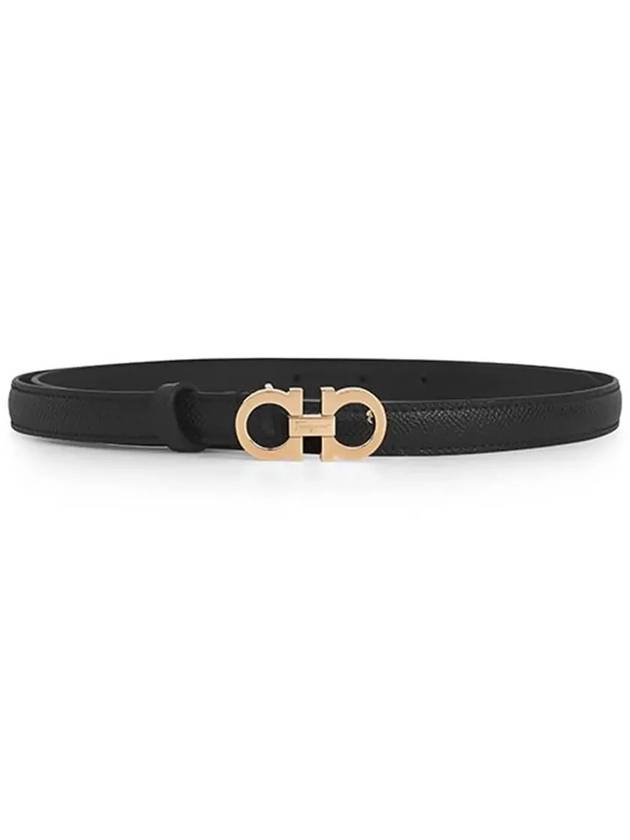 Gancini Leather Belt Black - SALVATORE FERRAGAMO - BALAAN 6