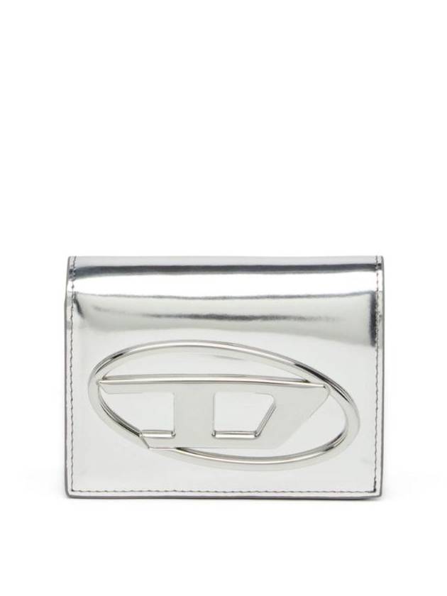 1DR Mirror Flap Card Wallet Silver - DIESEL - BALAAN 1