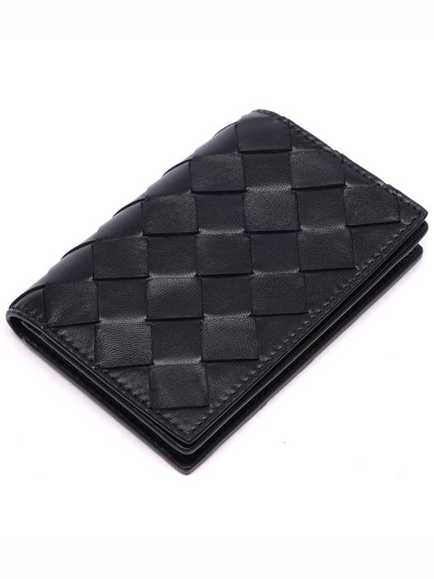 Intrecciato Flap Business Card Wallet Black - BOTTEGA VENETA - BALAAN 6