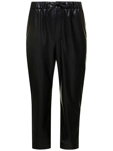 'Jain' Black Pants With Drawstring In Faux Leather Man - NANUSHKA - BALAAN 1