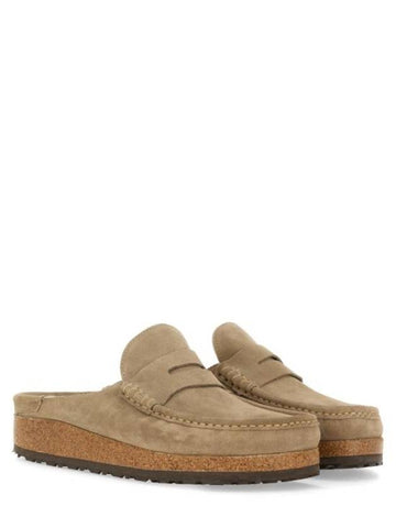 Naples Suede Mule Loafer Taupe Beige - BIRKENSTOCK - BALAAN 1