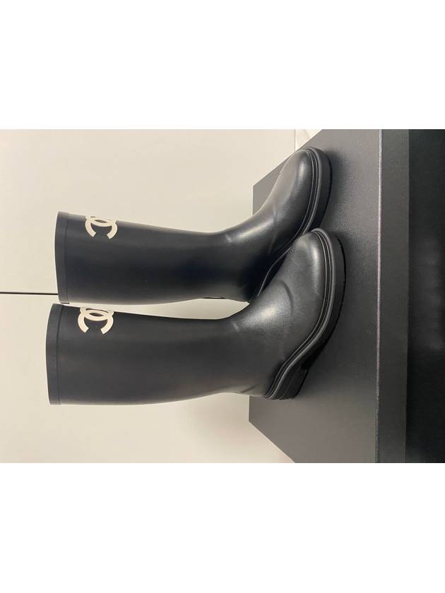 CC Logo High Rubber Rain Boots Black - CHANEL - BALAAN 3