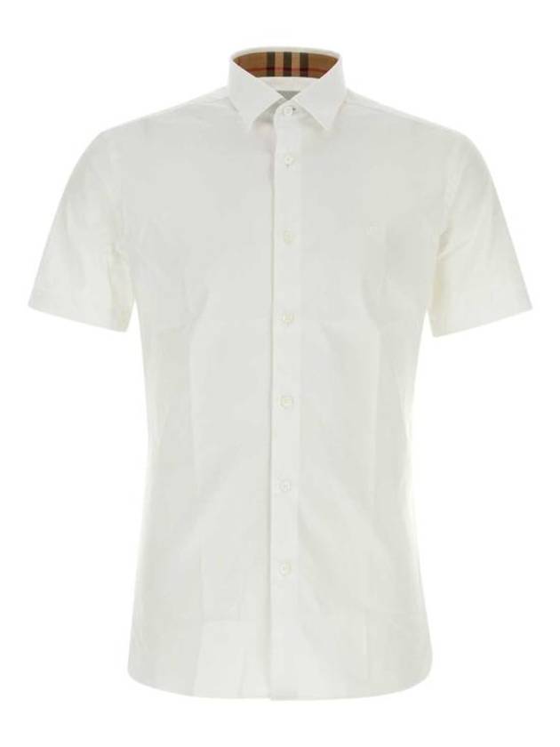 Men's Logo Cotton Short Sleeve Shirt White - BURBERRY - BALAAN 1