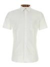 Men's Logo Cotton Short Sleeve Shirt White - BURBERRY - BALAAN 1