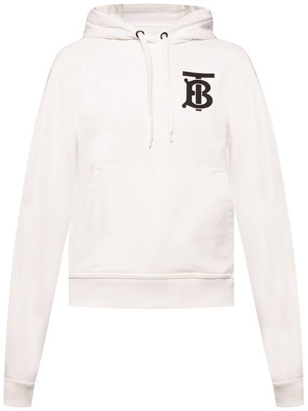 Monogram Motif Cotton Hooded Top White - BURBERRY - BALAAN.