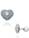 Idyllia Heart Stud Earrings Silver Blue - SWAROVSKI - BALAAN 5