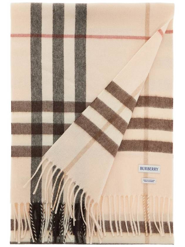 Check Pattern Cashmere Scarf Alabaster - BURBERRY - BALAAN 3