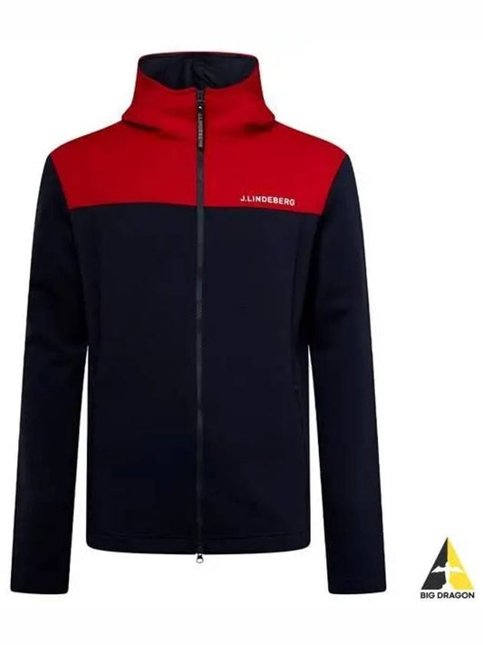 Jeff logo hooded zip-up navy - J.LINDEBERG - BALAAN 2