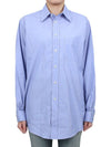 Stitched Cotton Long Sleeve Shirt Pale Blue - MAISON MARGIELA - BALAAN 3