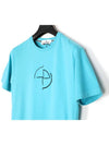 Men's Compass Embroidery Back Lettering Short Sleeve T-Shirt Blue - STONE ISLAND - BALAAN 4