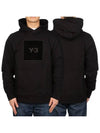 Square Logo Print Cotton Hood Black - Y-3 - BALAAN 2