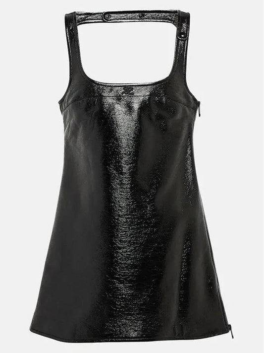 Robe Trapeze Vinyl Reedition Short Dress Black - COURREGES - BALAAN 2