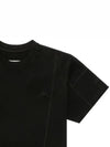 Men's Essential Embroidered Logo Short Sleeve T-Shirt Black Short Sleeve ACWMTS029 BK - A-COLD-WALL - BALAAN 3