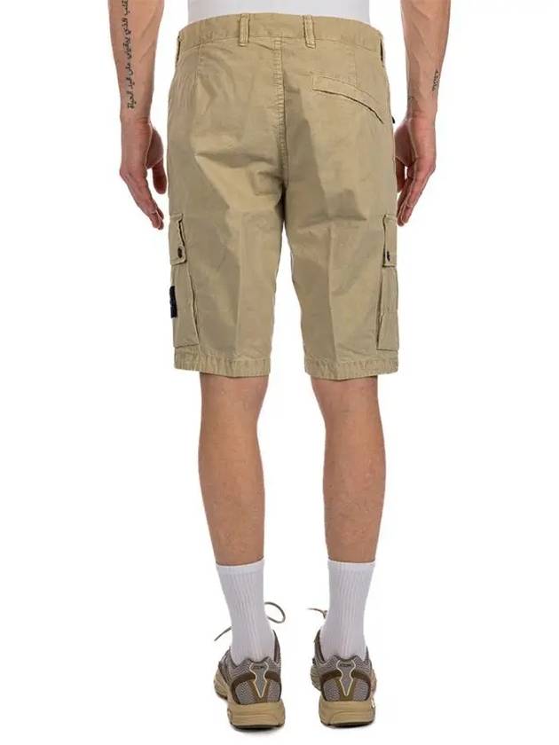 Logo Cotton Slim Cargo Shorts Beige - STONE ISLAND - BALAAN 5