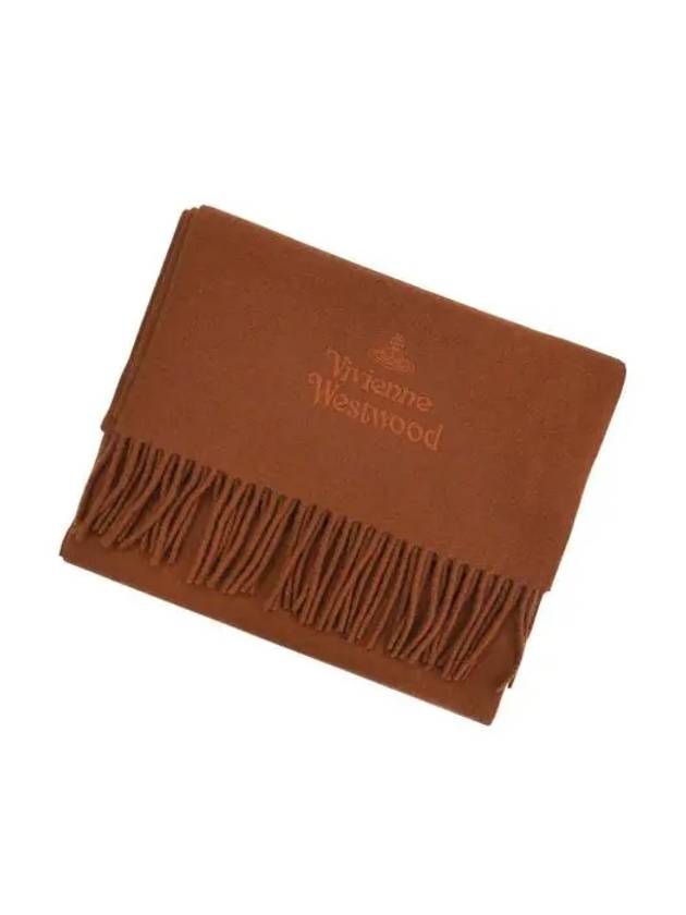 Logo Wool Muffler Brown - VIVIENNE WESTWOOD - BALAAN 4