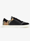 Checked Leather Suede Low Top Sneakers Black - BURBERRY - BALAAN 2