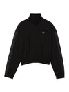 Women's Sports Loose Fit Track Jacket Black - LACOSTE - BALAAN 1