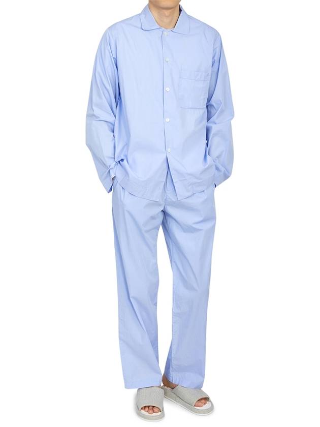 Poplin Long Sleeve Shirt Blue - TEKLA - BALAAN 6