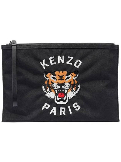 Tiger Logo Embroidered Large Clutch Bag 5PM612 F27 99 - KENZO - BALAAN 2