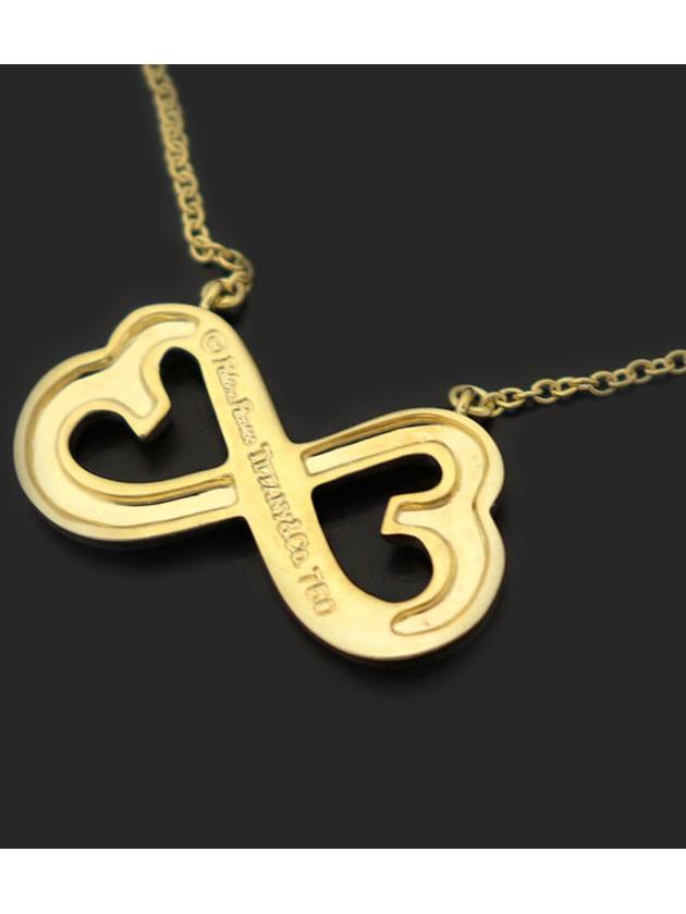 18K yellow gold Paloma Picasso double loving heart necklace - TIFFANY & CO. - BALAAN 4