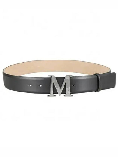 MClassic Logo Buckle Leather Belt Black - MAX MARA - BALAAN 2