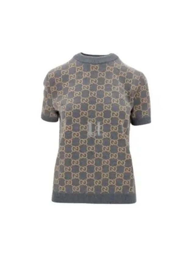 Reversible GG Jacquard Wool Knit Top Brown Grey - GUCCI - BALAAN 2