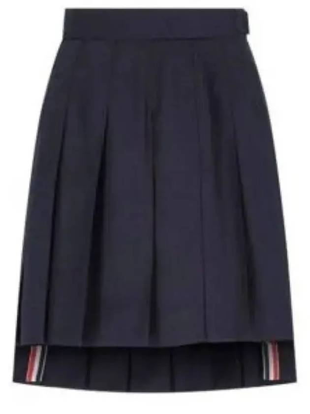 RMB Wool Mini Pleated Skirt Navy - THOM BROWNE - BALAAN 2