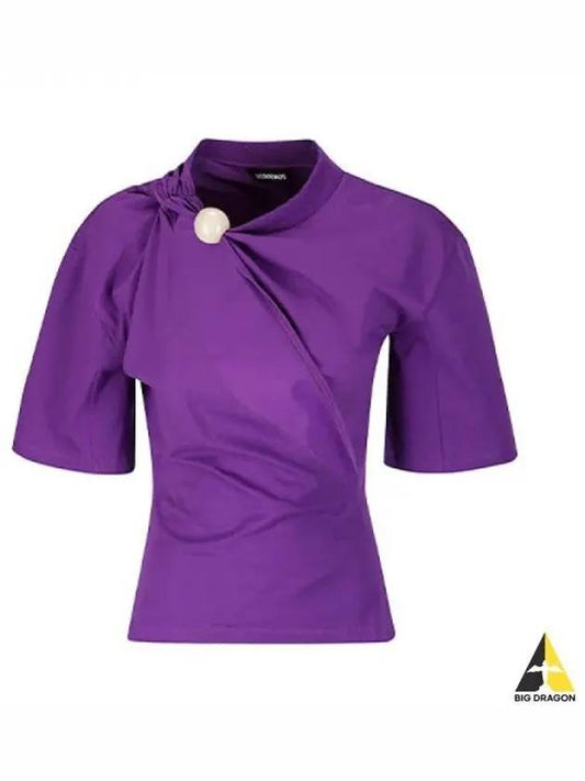 Jacquemus Women s Le Short Sleeve T Shirt Purple 231JS045 2306 - JACQUEMUS - BALAAN 1