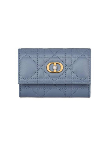 Jolie Glycine Wallet Denim Cannage Lambskin Blue S3102UNJB M90B - DIOR - BALAAN 1