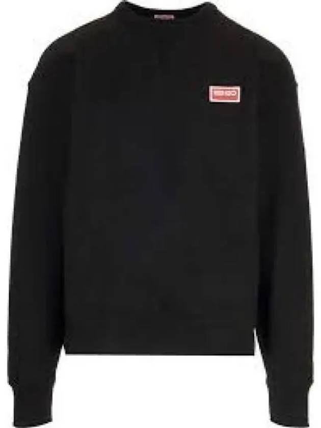 Paris Logo Crew Neck Cotton Sweatshirt Black - KENZO - BALAAN 2