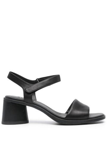 Chiara Block Heel Leather Sandal Heels Black - CAMPER - BALAAN 1