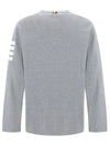 4-Bar Striped Cotton Long Sleeve T-Shirt Light Grey - THOM BROWNE - BALAAN 4