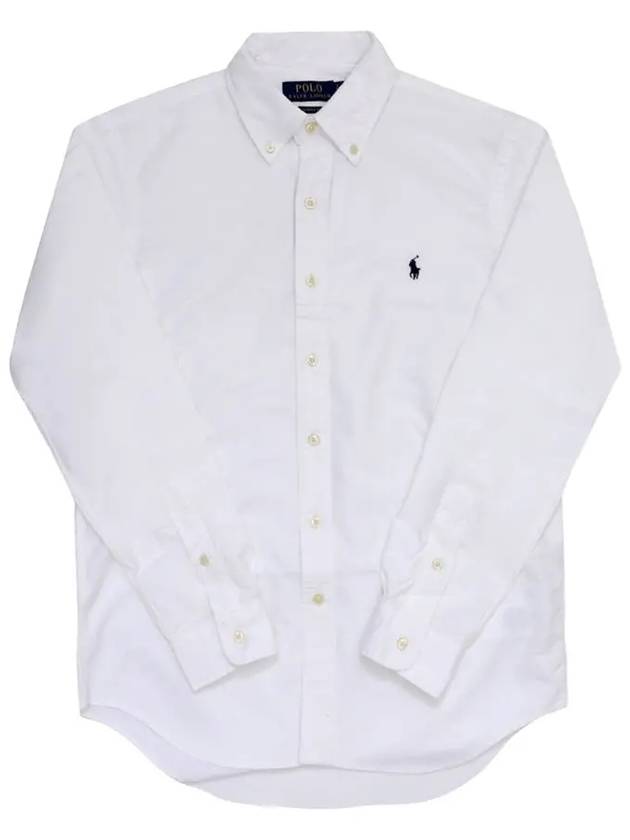 Embroidered Logo Pony Oxford Long Sleeve Shirt White - POLO RALPH LAUREN - BALAAN 5