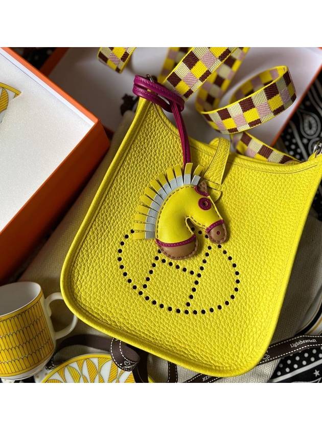 horse head Gigi bag charm yellow - HERMES - BALAAN.