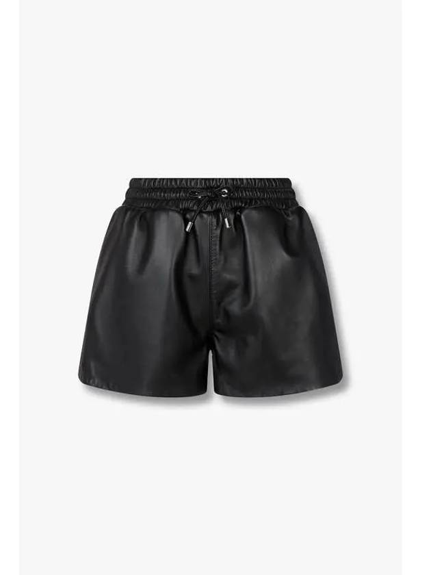 Women s Side Mini Slit Leather Shorts Black - PHILIPP PLEIN - BALAAN 1