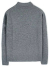 Men's Fox Head Patch Oversized Wool Turtleneck Grey - MAISON KITSUNE - BALAAN 3