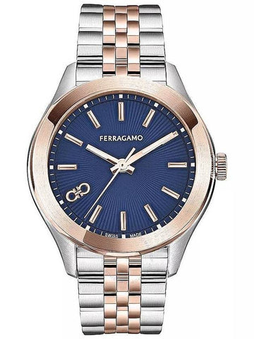 Ferragamo New Lady Quartz Blue Dial Two-Tone Watch SFU100223 - SALVATORE FERRAGAMO - BALAAN 1