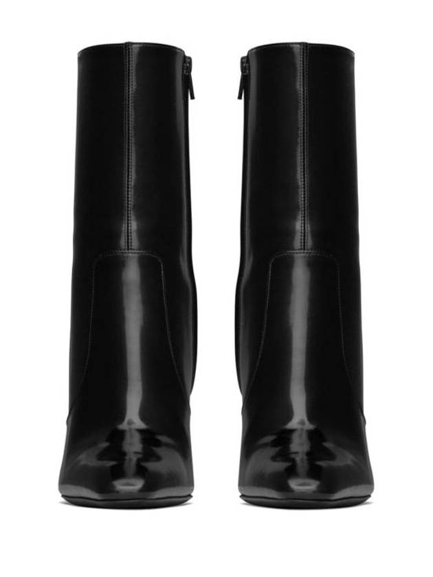 Auteuil Leather Heels Middle Boots Black - SAINT LAURENT - BALAAN 5