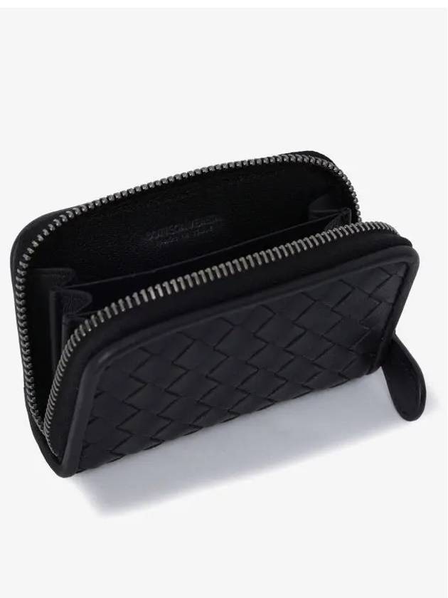 Intrecciato Zipper Coin Card Wallet Black - BOTTEGA VENETA - BALAAN 4