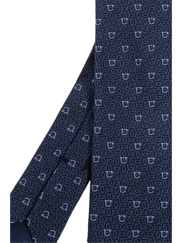 FERRAGAMO Silk Tie, Men's, Navy Blue - SALVATORE FERRAGAMO - BALAAN 4